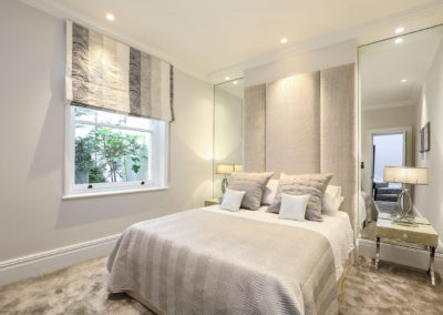 Penman Interiors Chelsea Bedrooms Neutral Scheme Mirrored Alcoves Tall Headboard