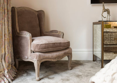 Penman Interiors Chelsea Bedrooms Pink Velvet Gold Scheme Neutral Styling