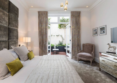 Penman Interiors Chelsea Bedrooms Soft Pink Neutral Gold Accent-Scheme Private Courtyard