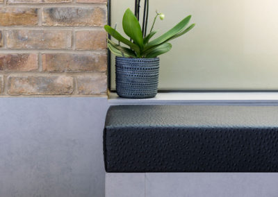Penman Interiors Dulwich Kitchen Black Leather Banquette Seating