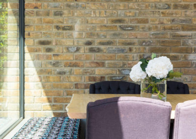 Penman Interiors Dulwich Kitchen Dining Exposed Brick Banquette Seating